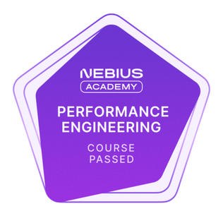 Nebius Academy Performance Engineering course passed badge