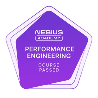 Nebius Academy Performance Engineering course passed badge